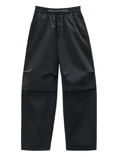Alexander Wang Mid-rise Logo Trousers In Black