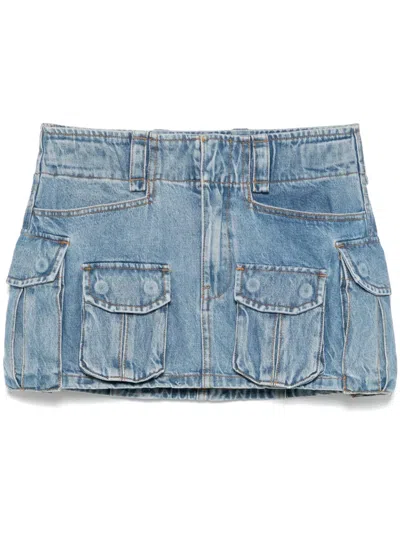 Alexander Wang Mid-rise Mini Skirt In Blau