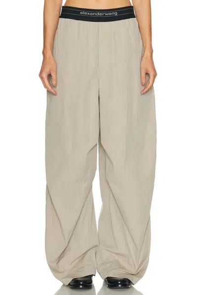 Alexander Wang Mid Rise Pleated Knee Pant In Neutral