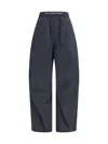 Alexander Wang Trousers With Elastic Waistband And Contrasting Jacquard Logo In Black