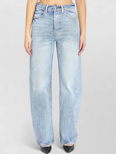 Alexander Wang Mid Rise Relaxed Fit Denim Trousers In Blue