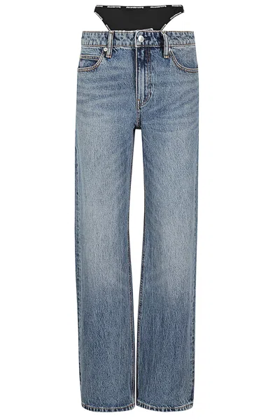 Alexander Wang Mid Rise Relaxed Jean In Blue