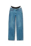 Alexander Wang Mid-rise Relaxed Jeans With Pre-styled Logo Brief In Blue