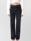 Alexander Wang Mid Rise Relaxed Straight Emb Pocket