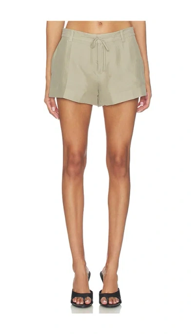Alexander Wang Mid Rise Short With Drawcord Detail In Neutral