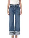 Alexander Wang Wide-leg Denim Jeans Folded Cuffs