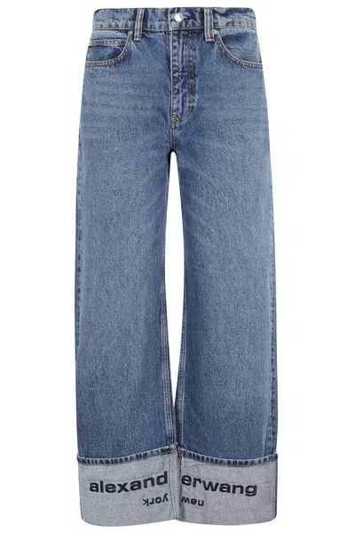 Alexander Wang Mid Rise Straight Jeans In Blue