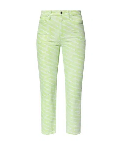 Alexander Wang Mid-rise Straight-leg Denim Jeans In Green