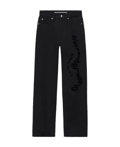 Alexander Wang Mid-rise Straight-leg Jeans In Black
