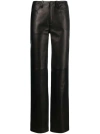ALEXANDER WANG MID-RISE STRAIGHT-LEG LEATHER TROUSERS