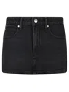 Alexander Wang Mid Rise Stretch Skort In Grey Aged