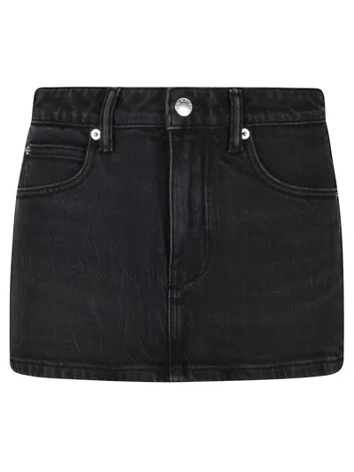 Alexander Wang Mid Rise Stretch Skort In Grey