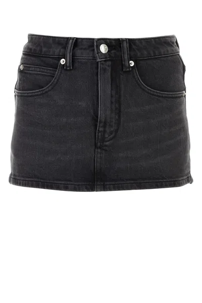 ALEXANDER WANG ALEXANDER WANG DARK GREY DENIM STRETCH SHORTS