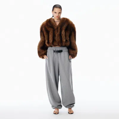 Alexander Wang Mid-rise Sweatpant In Cotton Terry Relaxed In Gray