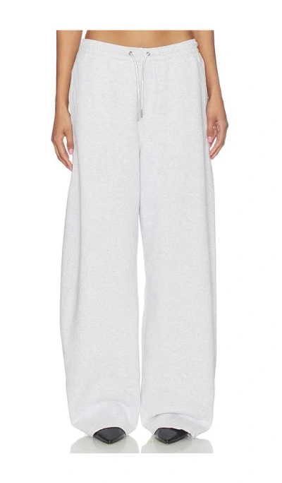 Alexander Wang Mid Rise Sweatpant With Rhinestone Drawcord In White