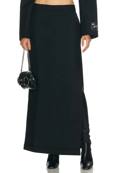 Alexander Wang Mid Rise Tailored Maxi Skirt In Black