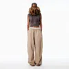 Alexander Wang Mid-rise Track Pant In Cotton Twill In Brown