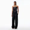 Alexander Wang Mid-rise Trackpant In Satin Faille Jersey. In Black