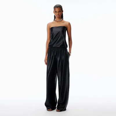 ALEXANDER WANG MID-RISE TRACKPANT IN SATIN FAILLE JERSEY.