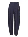 Alexander Wang Mid-rise Trouser W/ Chain Trousers Blue In Blue