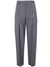 Alexander Wang Mid-rise Trouser With Chain Clothing In Gray