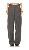 Alexander Wang Mid-rise Trouser With Chain In Gray