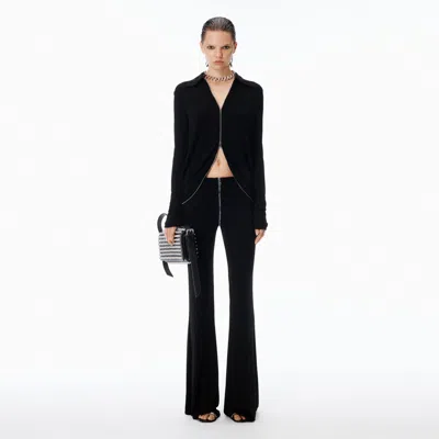 Alexander Wang Mid-rise Zip Pant In Jersey In Black