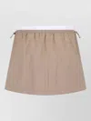 Alexander Wang Midi Skirt Knee Length Drawstring Waistband Zip In Brown