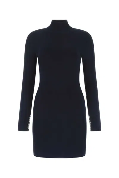 Alexander Wang Midnight Blue Stretch Viscose Blend Mini Dress In Navy