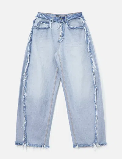 Alexander Wang Mid-rise Inverted Blow Up Jean With Embossed Logo In Blue