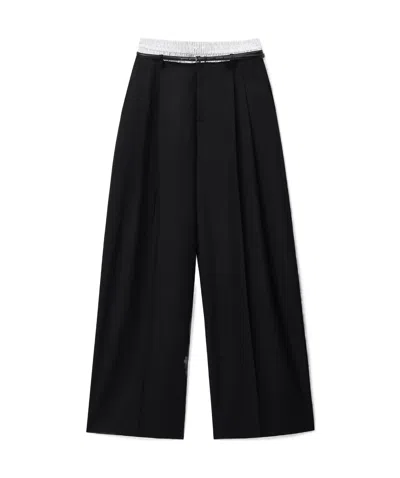 Alexander Wang Mid-rise Layered Boxer Tailored Pant In Black