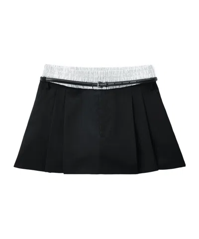Alexander Wang Mid-rise Layered Boxer Tailored Pant In Black