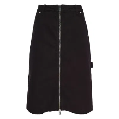 Alexander Wang Mid-rise Midi Zip Skort In Black