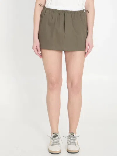 Alexander Wang Double Layer Waist Skirt In Green