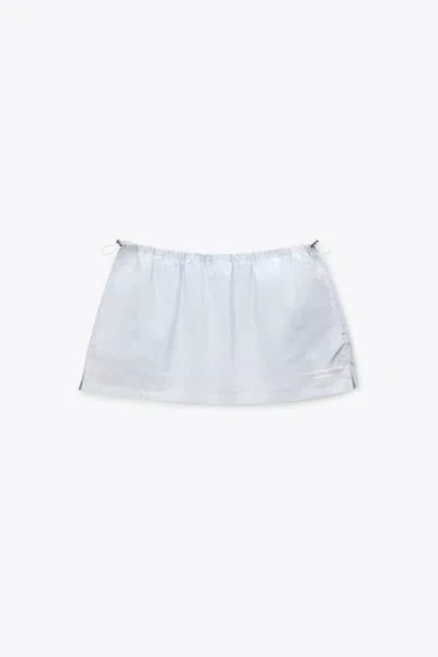 Alexander Wang Mid-rise Mini Skort With Bungee Drawcord White/blue Stripe