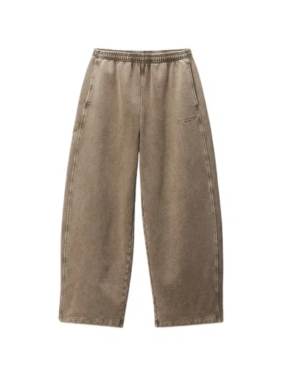 Alexander Wang Mid-rise Oversized Sweatpant W/ Allover Hotfix In Brown