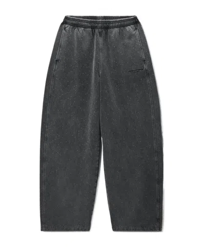 Alexander Wang Mid-rise Oversized Sweatpants W/ All-over Hotfix In Gray