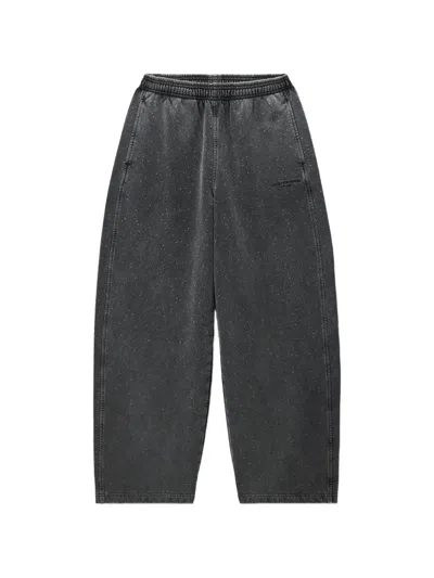 Alexander Wang Mid-rise Oversized Sweatpants W/ All-over Hotfix In Gray