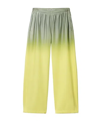 Alexander Wang Mid-rise Reflective Track Pants In Yellow