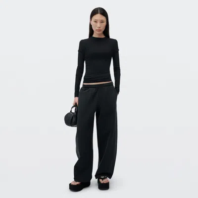 Alexander Wang Mid-rise Relaxed Sweatpant In Washed Black