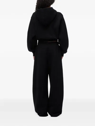 Alexander Wang Mid-rise Relaxed Sweatpants W/ Allover Hotfix In Black