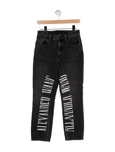 Pre-owned Alexander Wang Mid-rise Straight Leg Jeans In Black