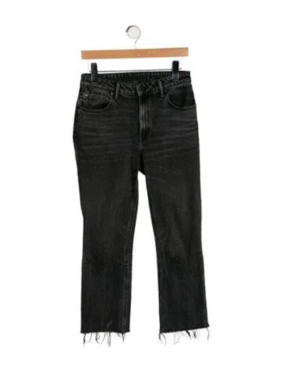 Pre-owned Alexander Wang Mid-rise Straight Leg Jeans In Black