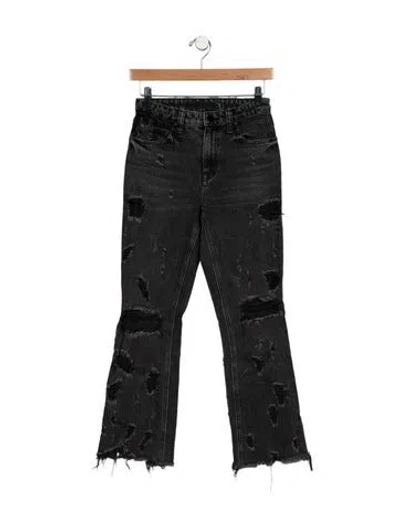 Pre-owned Alexander Wang Mid-rise Straight Leg Jeans In Black
