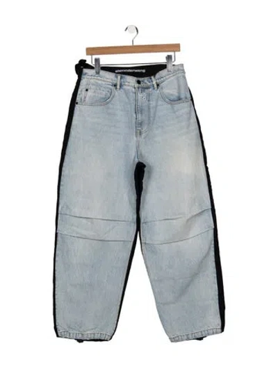 Pre-owned Alexander Wang Mid-rise Straight Leg Jeans In Black/blue