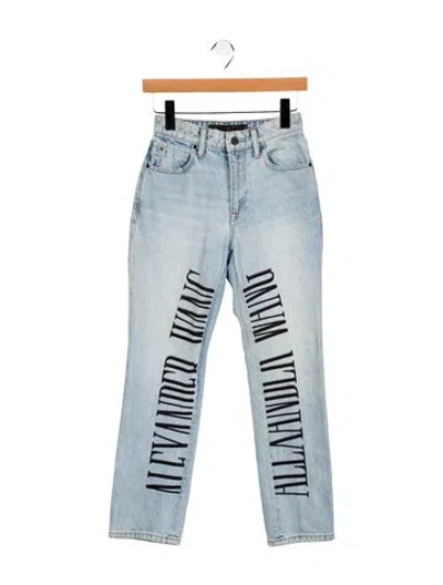 Pre-owned Alexander Wang Mid-rise Straight Leg Jeans In Blue
