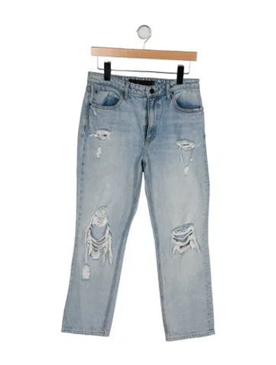 Pre-owned Alexander Wang Mid-rise Straight Leg Jeans In Blue