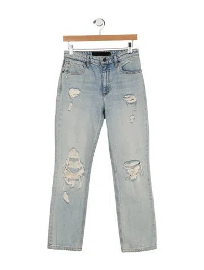 Pre-owned Alexander Wang Mid-rise Straight Leg Jeans In Blue