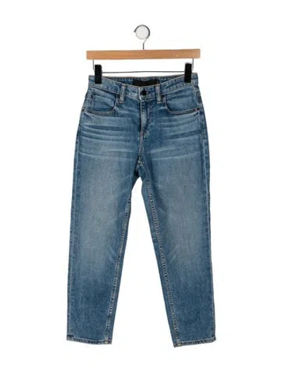 Pre-owned Alexander Wang Mid-rise Straight Leg Jeans In Blue