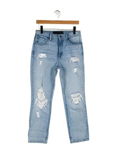 Pre-owned Alexander Wang Mid-rise Straight Leg Jeans In Blue